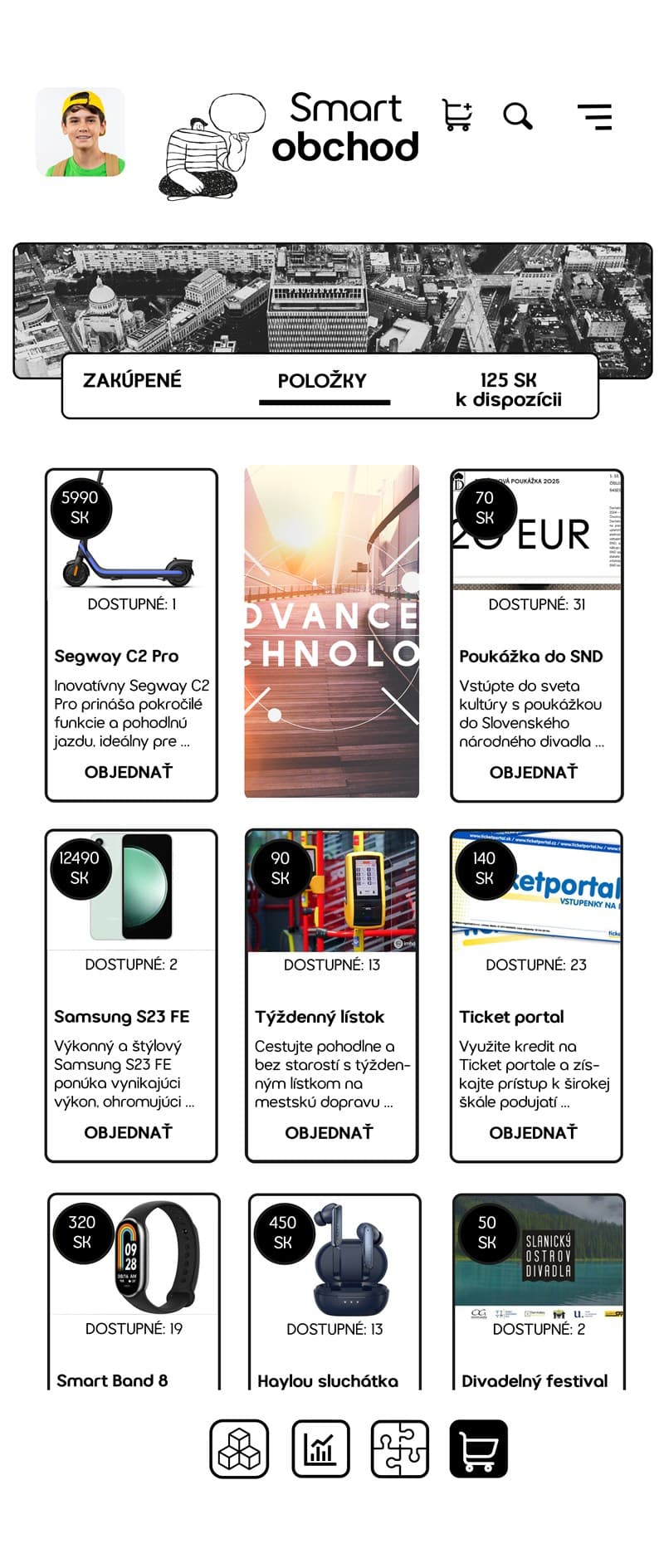 In-app rewards shop